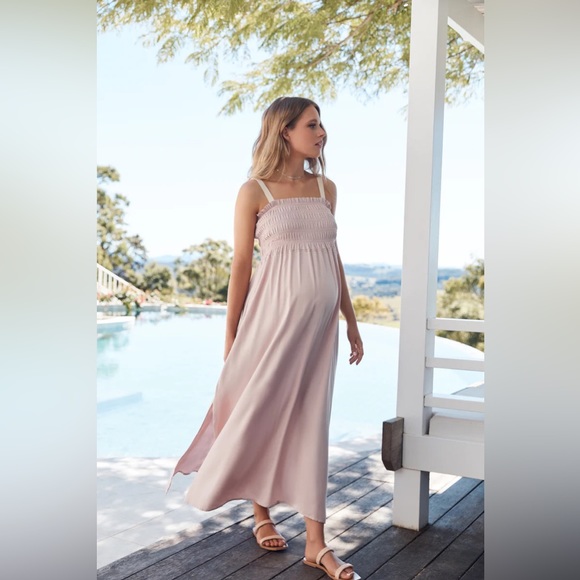 Legoe Heritage Shirred Maternity Dress - Picture 1 of 9